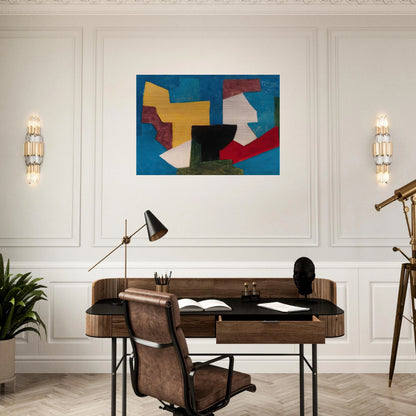 Composition multicolore à dominante bleue - 1969 - Serge Poliakoff Brushed Aluminum Print - 70x100 cm / 28x40 inches | Serge Poliakoff Aluminum Print | Serge Poliakoff Prints