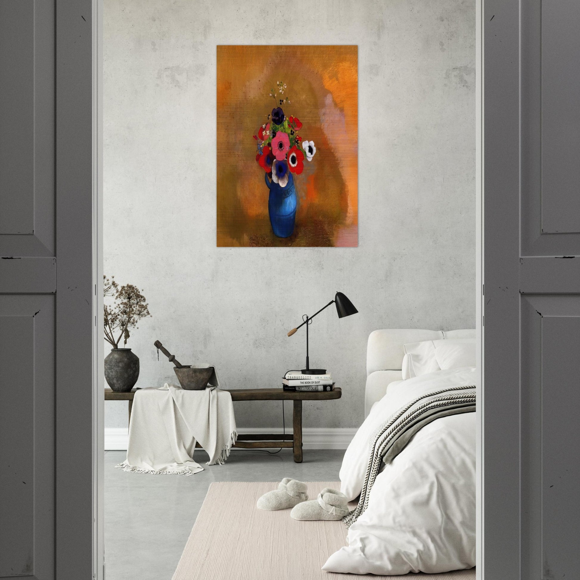 BOUQUET OF ANEMONES - Odilon Redon Brushed Aluminum Print - 70x100 cm / 28x40 inches | Odilon Redon Aluminum Print | Odilon Redon Prints