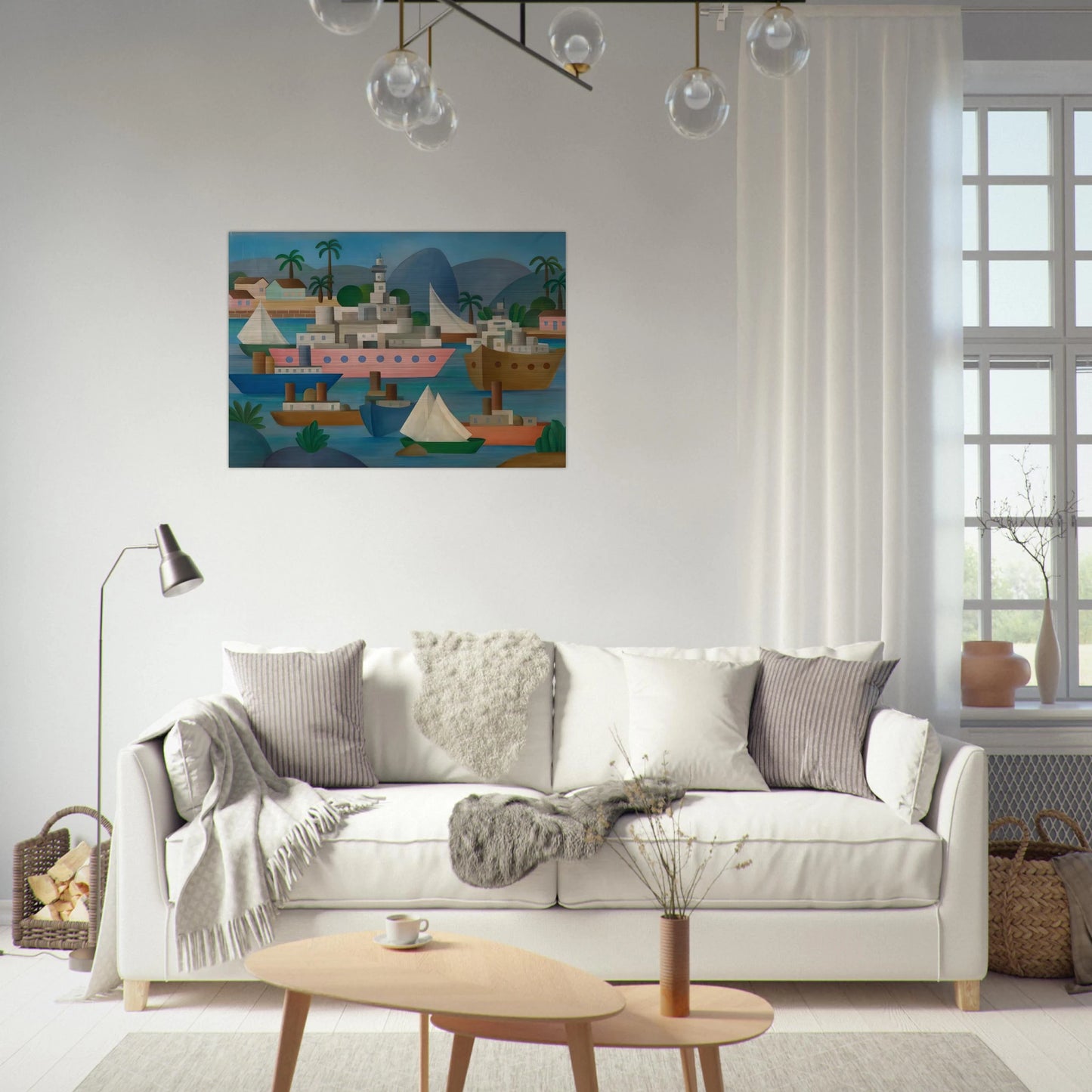 Porto I - Tarsila do Amaral Brushed Aluminum Print - 70x100 cm / 28x40 inches | Tarsila do Amaral Aluminum Print | Tarsila do Amaral Prints