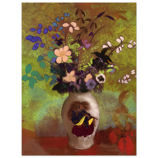 Odilon Redon - VASE WITH JAPANESE WARRIOR 1905  75x100 cm / 30x40inches Fine Art Poster