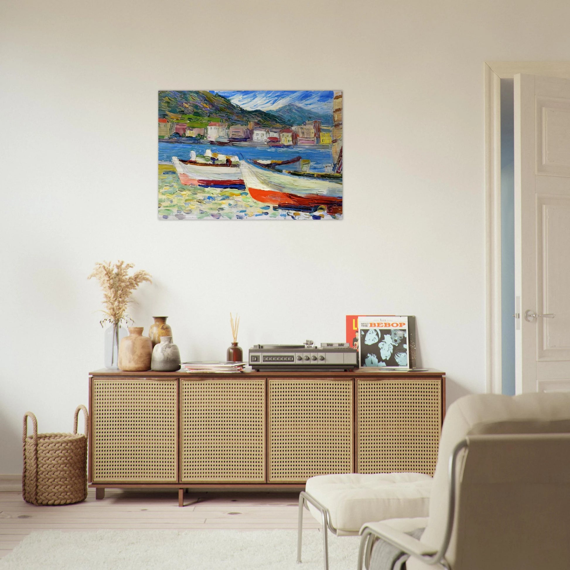 RAPALLO BOATS - Wassily Kandinsky Brushed Aluminum Print - 70x100 cm / 28x40 inches | Wassily Kandinsky Aluminum Print | Wassily Kandinsky Prints