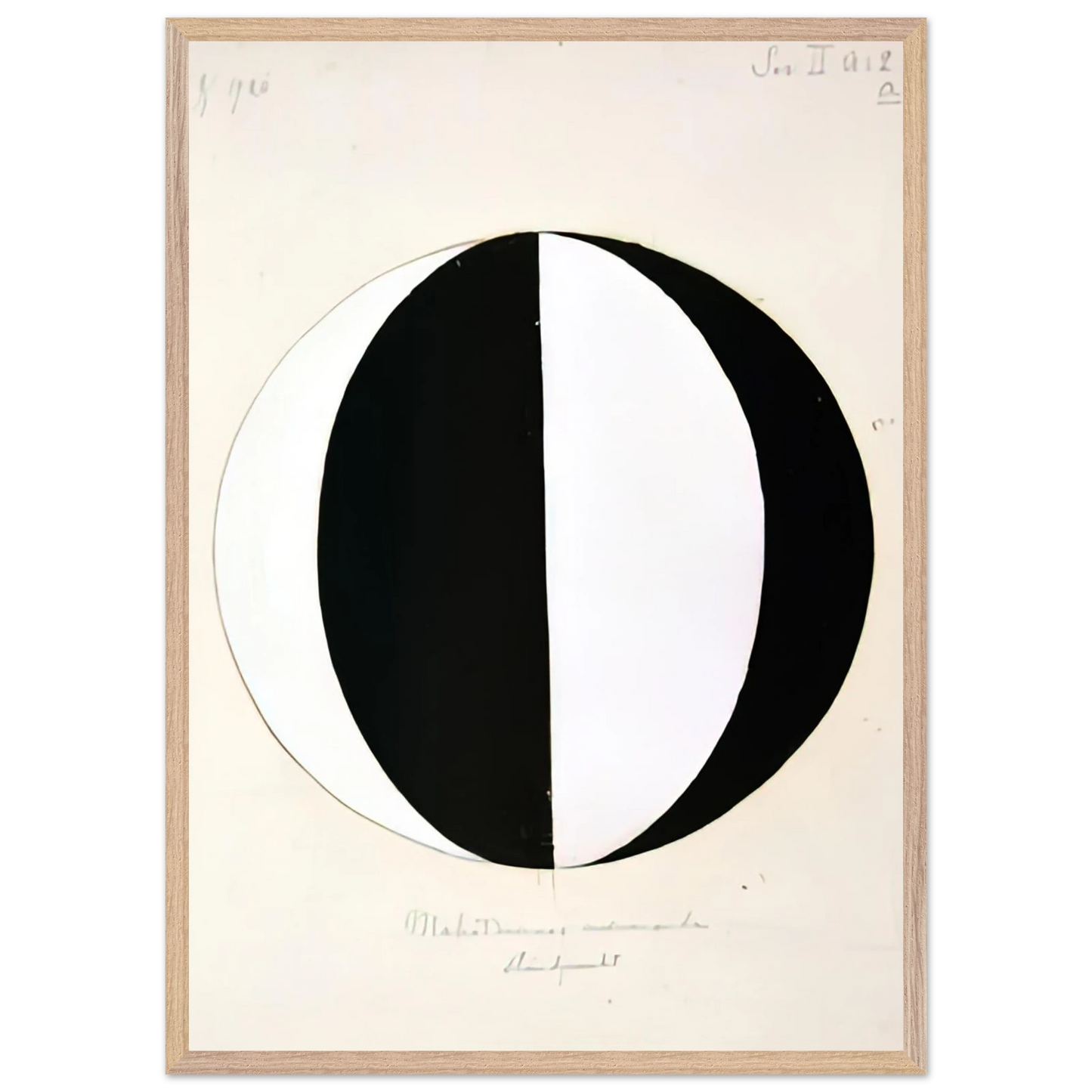 Hilma af Klint - THE MAHATMAS PRESENT STANDING POINT SERIES II NO 2A 1920 Wall art - A2 (42 x 59.4  cm) - Premium Wooden Framed Poster With Fine Art Paper-canvas - White frame