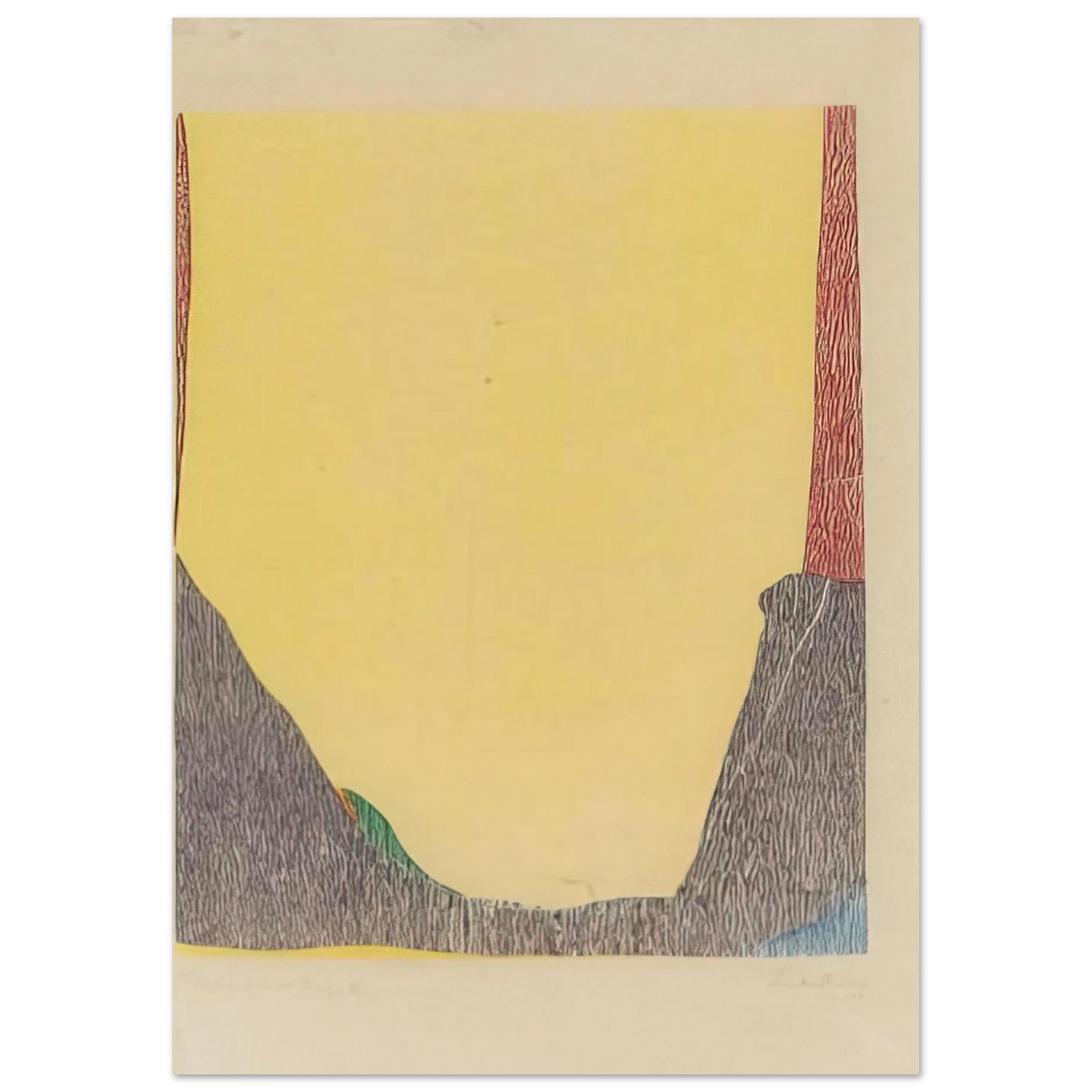 Helen Frankenthaler - East and Beyond - 1973 Wall art - 70x100 cm / 28x40 inches - Premium Wooden Framed Poster With Fine Art Paper-canvas - White frame