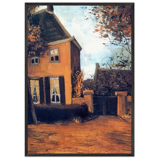 The Vicarage at Nuenen - Vincent van Gogh 70x100 cm / 28x40 inches Framed Art Print – Black Wooden Frame