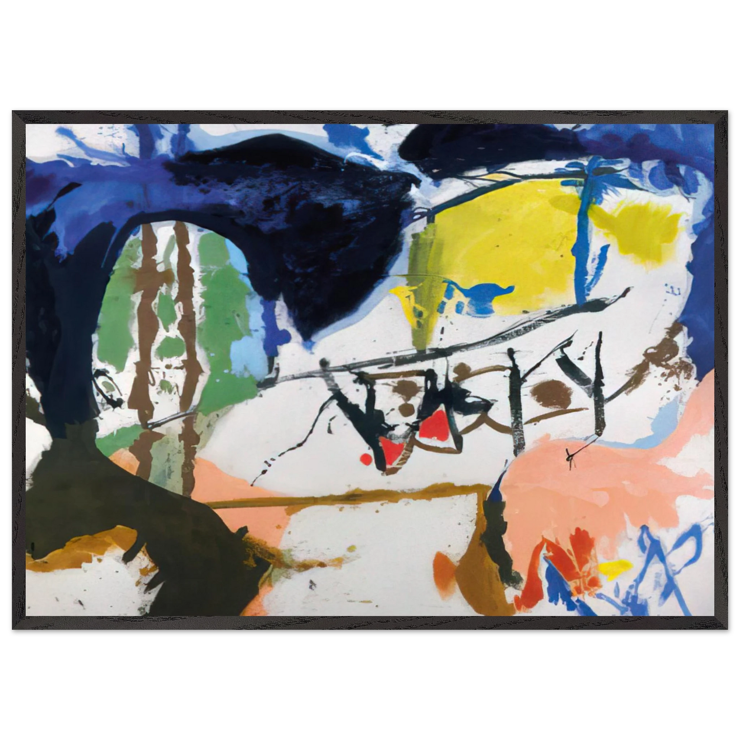 Helen Frankenthaler - Acres - 1959 Wall art - 45x60 cm / 18x24 inches - Premium Wooden Framed Poster With Fine Art Paper-canvas - Wood frame