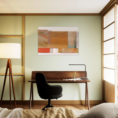 With Orange - Sam Gilliam Brushed Aluminum Print - 70x100 cm / 28x40 inches | Sam Gilliam Aluminum Print | Sam Gilliam Prints