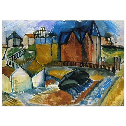 THE BEACH AT HAVRE 1910 - Raoul Dufy Brushed Aluminum Print - 70x100 cm / 28x40 inches | Raoul Dufy Aluminum Print | Raoul Dufy Prints