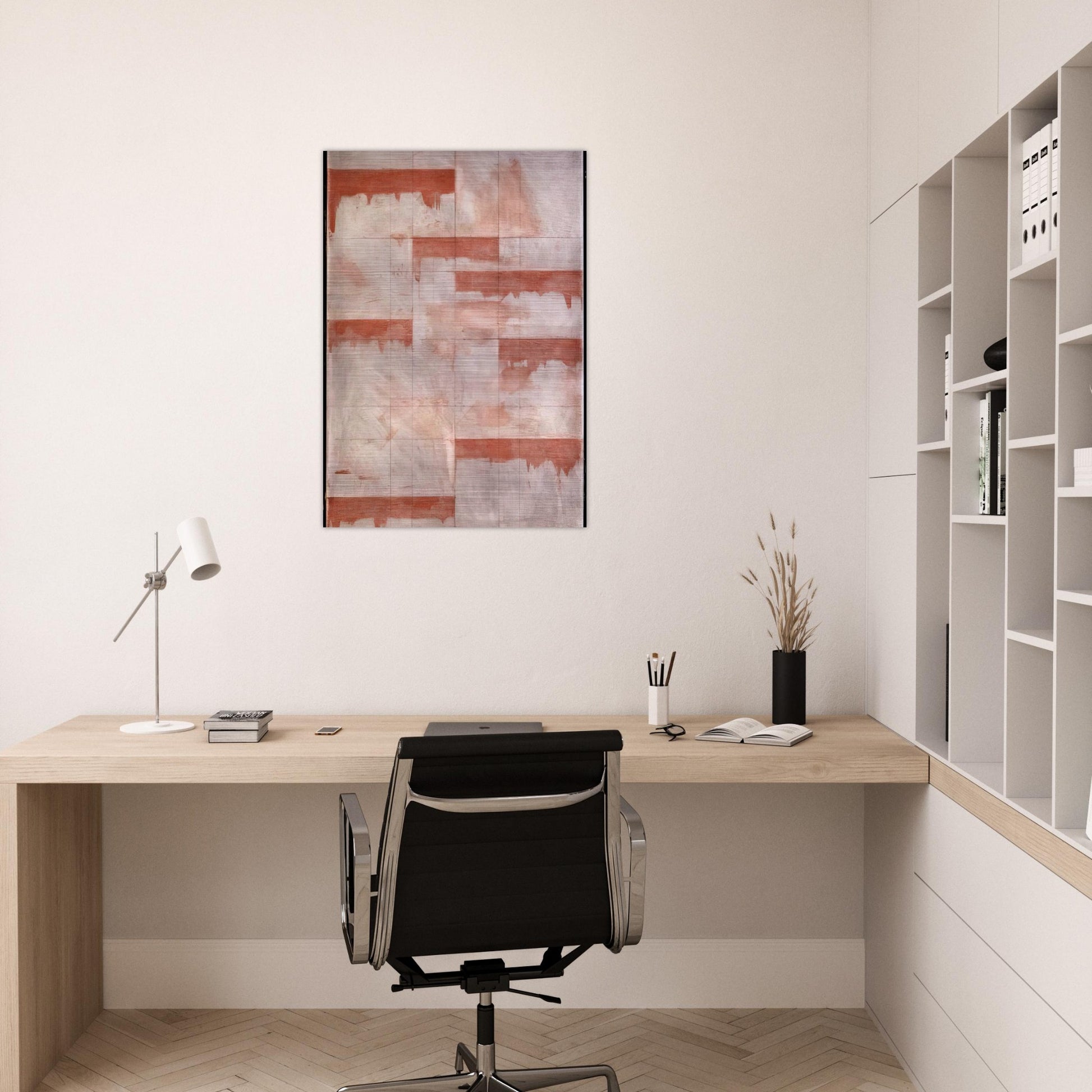 Red Window Study - Abstract Expressionism - Brice Marden Brushed Aluminum Print - 70x100 cm / 28x40 inches | Brice Marden Aluminum Print | Brice Marden Prints