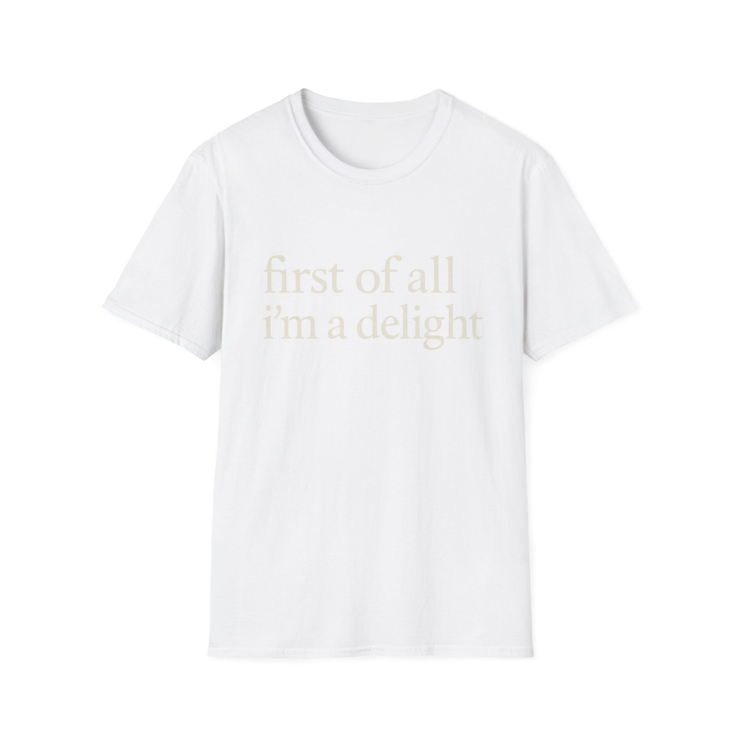 „Zuallererst bin ich eine Freude“-Shirt, lustiges T-Shirt mit Spruch für Frauen, freches T-Shirt mit witzigem Grafikdruck, Geschenkidee für die beste Freundin