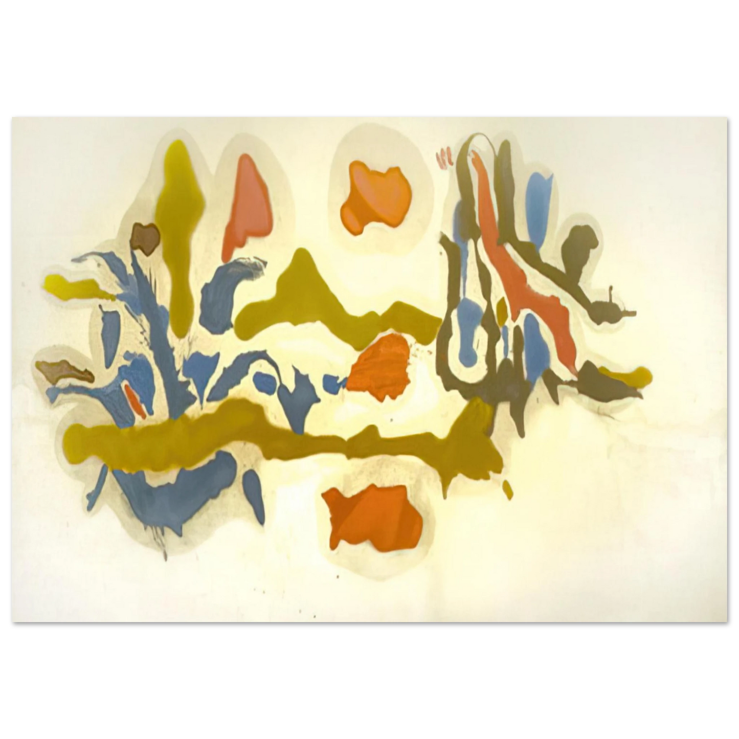 Helen Frankenthaler - Seascape with Dunes - 1962 Wall art - 20x25 cm / 8x10 inches - Premium Wooden Framed Poster With Fine Art Paper-canvas - Wood frame