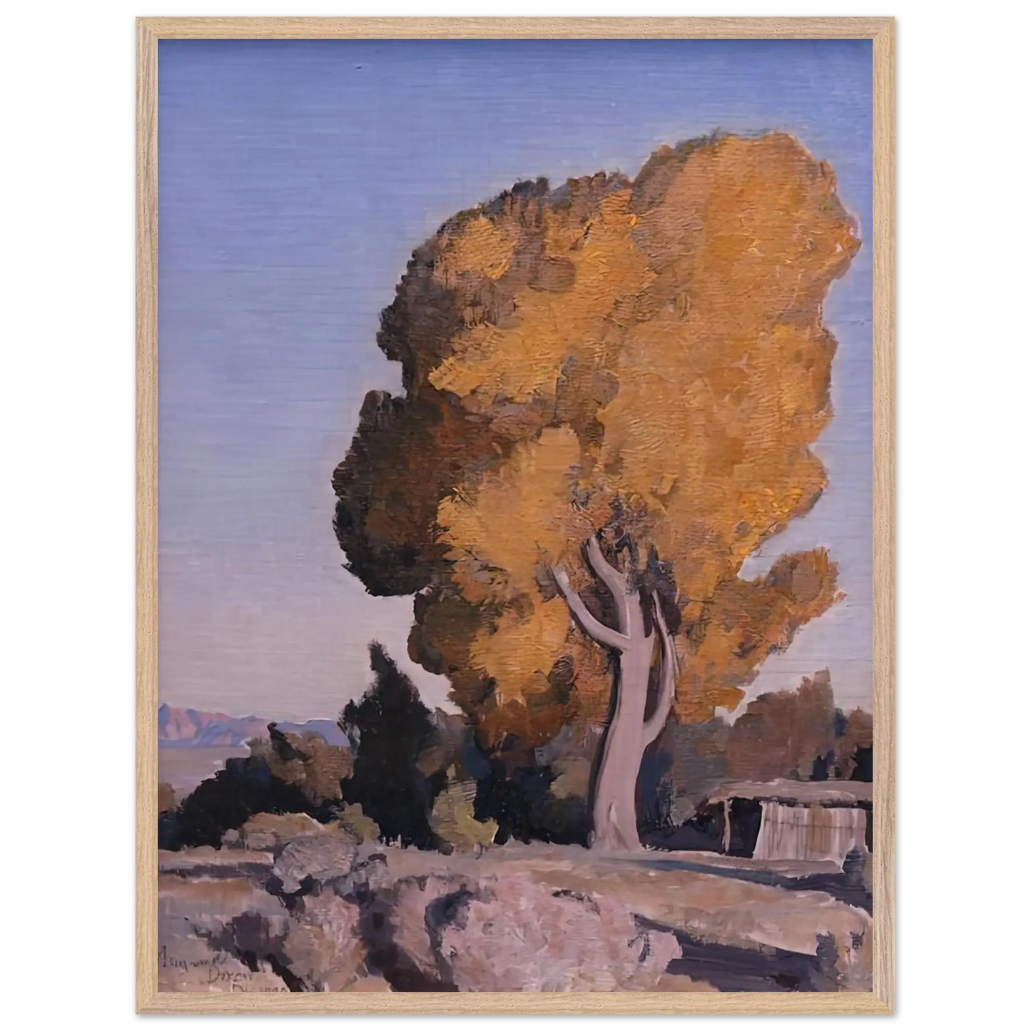 Maynard Dixon - LOW COUNTRY COTTONWOOD 1940 Wall art - A1 (59.4 x 84.1  cm) - Premium Wooden Framed Poster With Fine Art Paper - Black frame