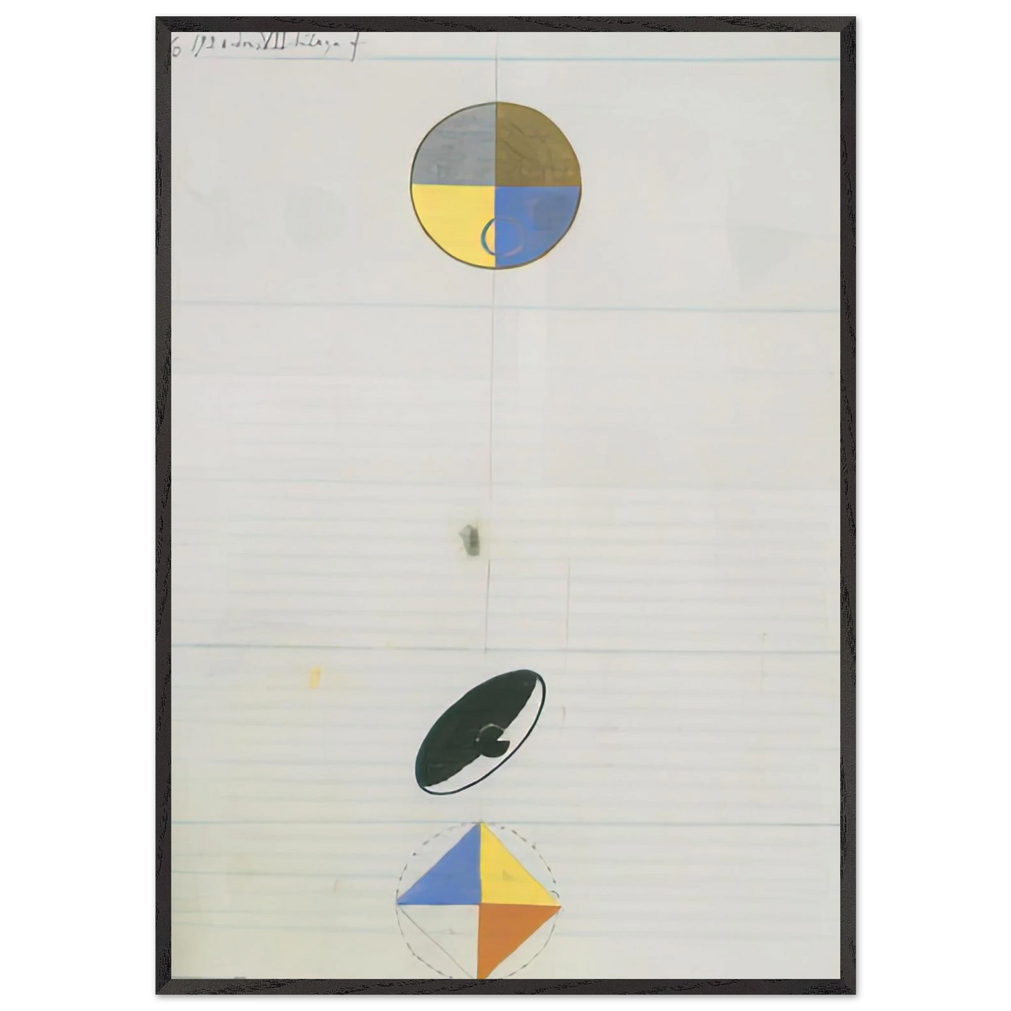 Hilma af Klint - SERIES NO VII NO 3F 1920 Wall art - 50x70 cm / 20x28 inches - Premium Wooden Framed Poster With Fine Art Paper - White frame