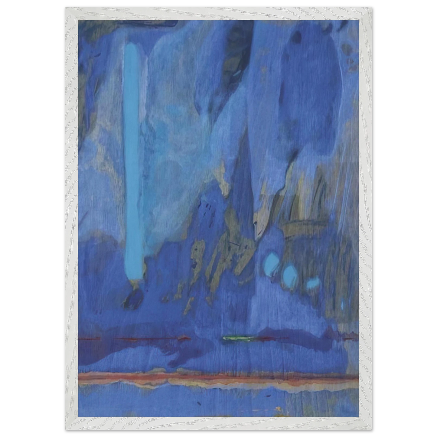 Helen Frankenthaler - Tales of Genji III - 1998 Wall art - 70x100 cm / 28x40 inches - Premium Wooden Framed Poster With Fine Art Paper-canvas - White frame