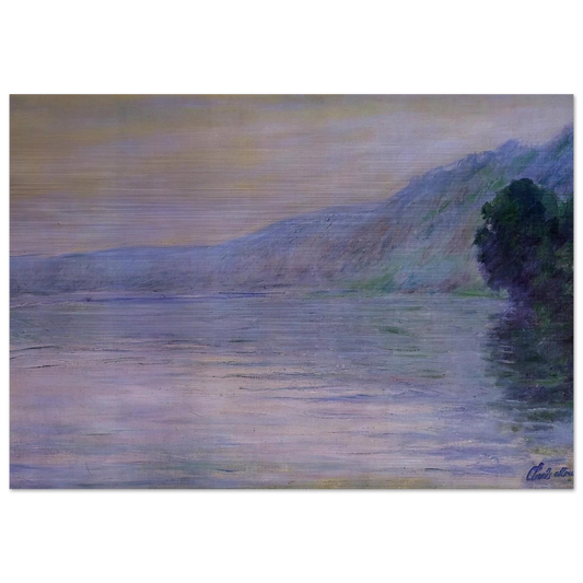 The Seine at Port-Villez, Blue Effect - claude monet Brushed Aluminum Print - 70x100 cm / 28x40 inches | claude monet Aluminum Print | claude monet Prints