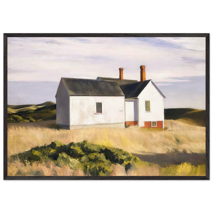 Ryders House - Edward Hopper 70x100 cm / 28x40 inches Framed Art Print – Black Wooden Frame