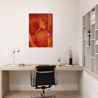 Canna Red and Orange - Georgia O'Keeffe Brushed Aluminum Print - 70x100 cm / 28x40 inches | Georgia O'Keeffe Aluminum Print | Georgia O'Keeffe Prints