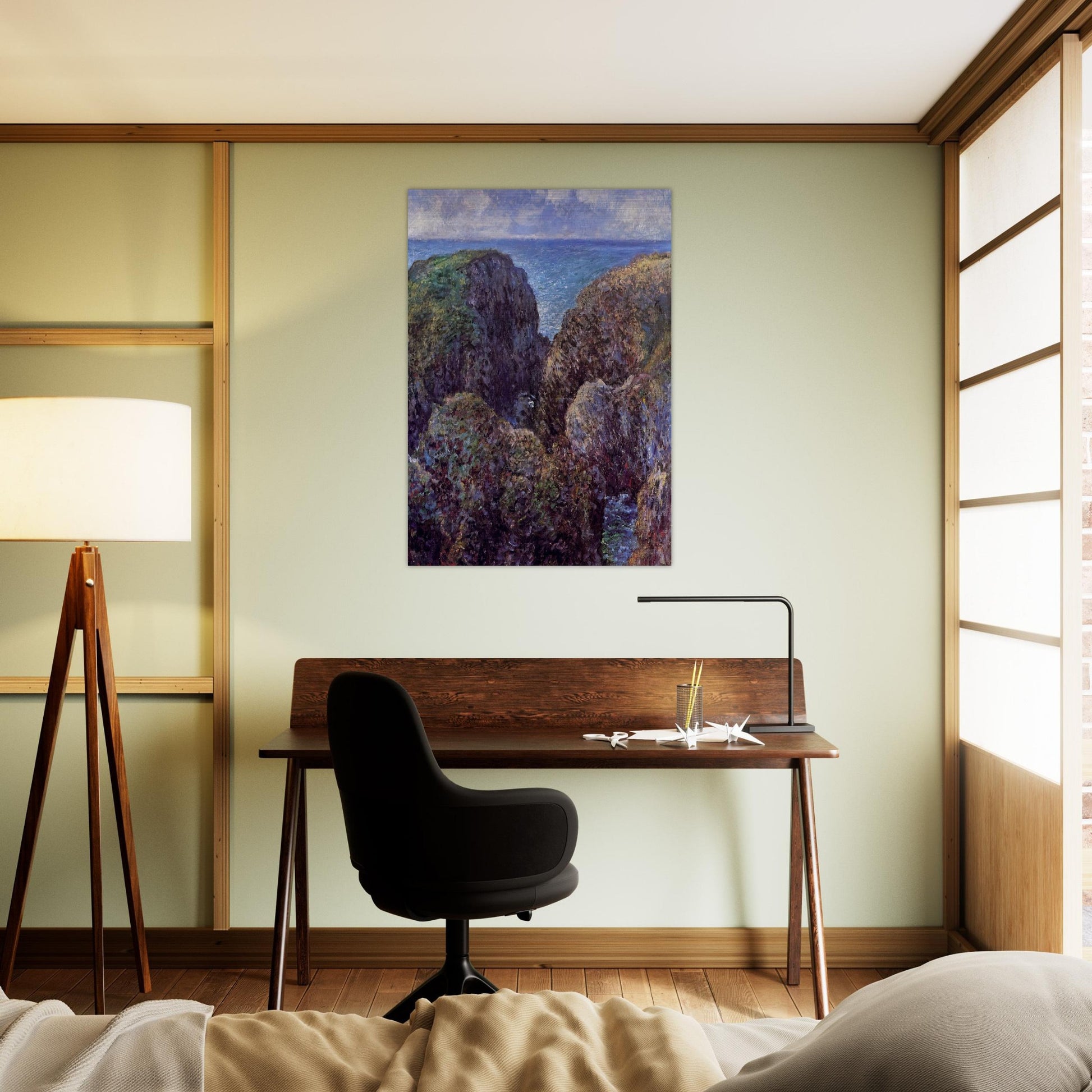Group of Rocks at Port-Goulphar - claude monet Brushed Aluminum Print - 70x100 cm / 28x40 inches | claude monet Aluminum Print | claude monet Prints