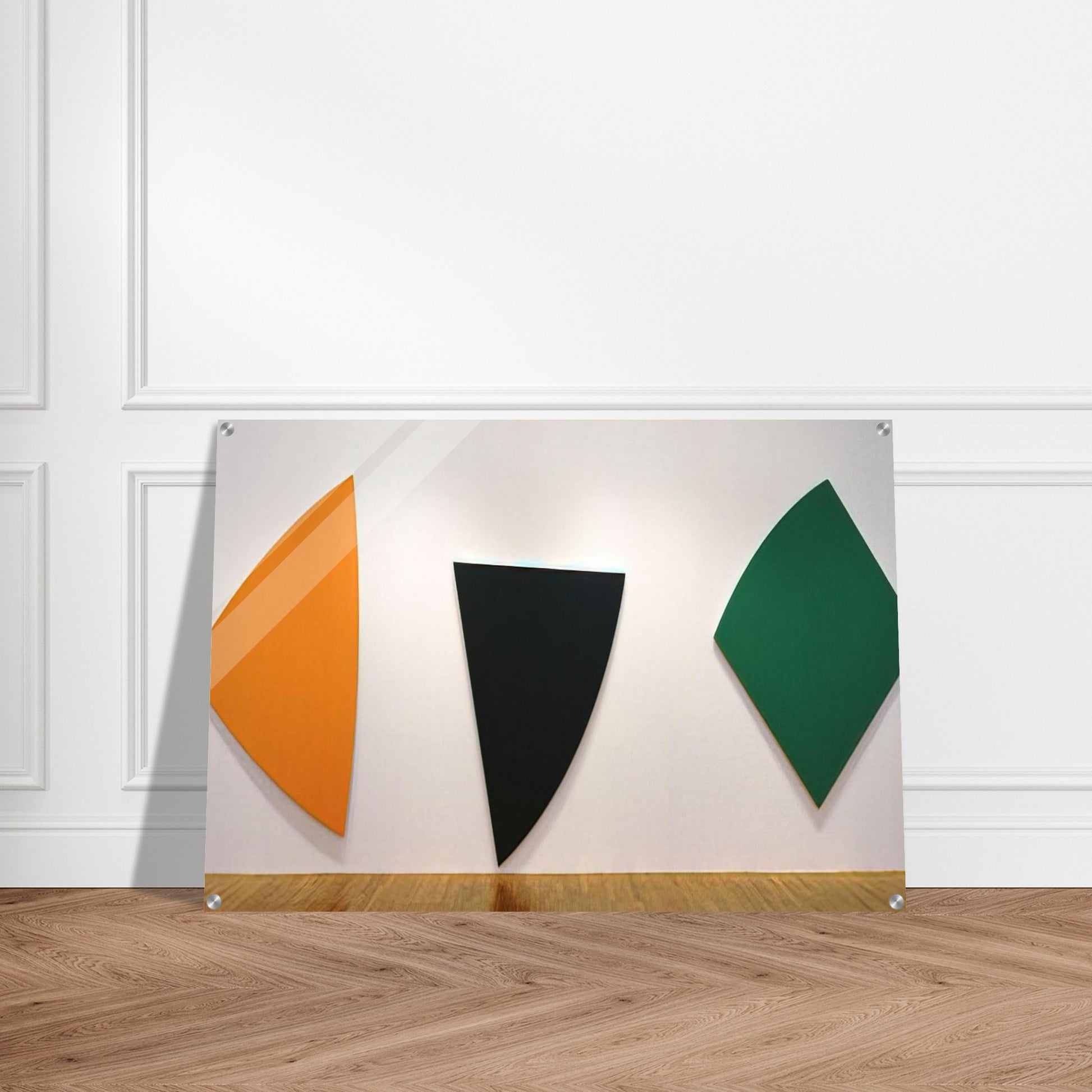 Three Panels. Orange, Dark Gray, Green - Ellsworth Kelly Acrylic Print - 70x100 cm / 28x40″ inches | Ellsworth Kelly Wall Art | Ellsworth Kelly Prints