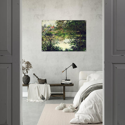 Ile de La Grande Jatte Through the Trees - claude monet Acrylic Print - 70x100 cm / 28x40″ inches | claude monet Wall Art | claude monet Prints