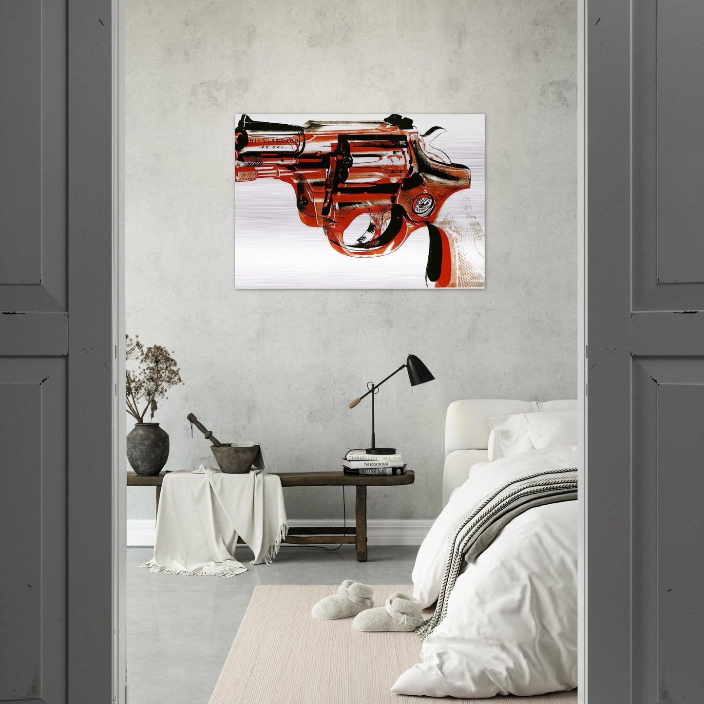 Gun - Andy Warhol Brushed Aluminum Print - 70x100 cm / 28x40 inches | Andy Warhol Aluminum Print | Andy Warhol Prints