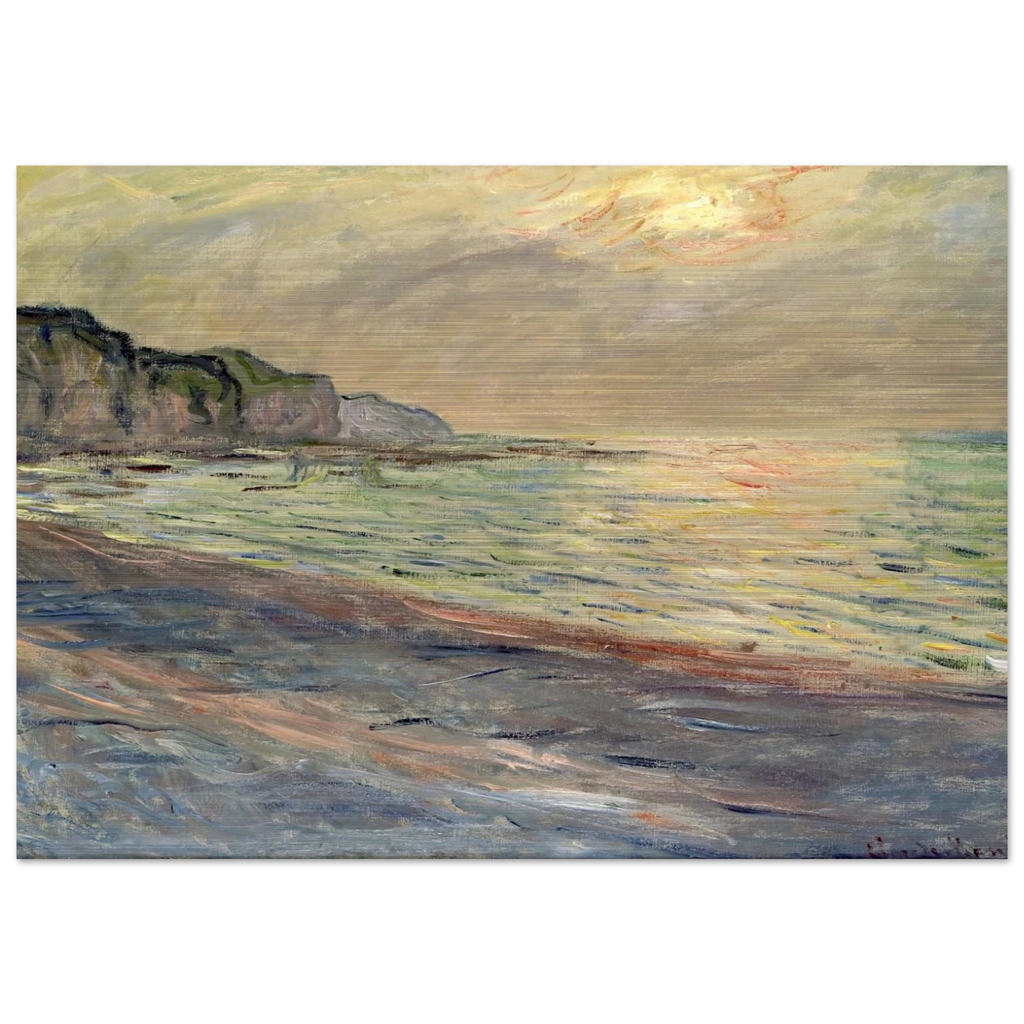 Pourville, Sunset - claude monet Brushed Aluminum Print - 70x100 cm / 28x40 inches | claude monet Aluminum Print | claude monet Prints