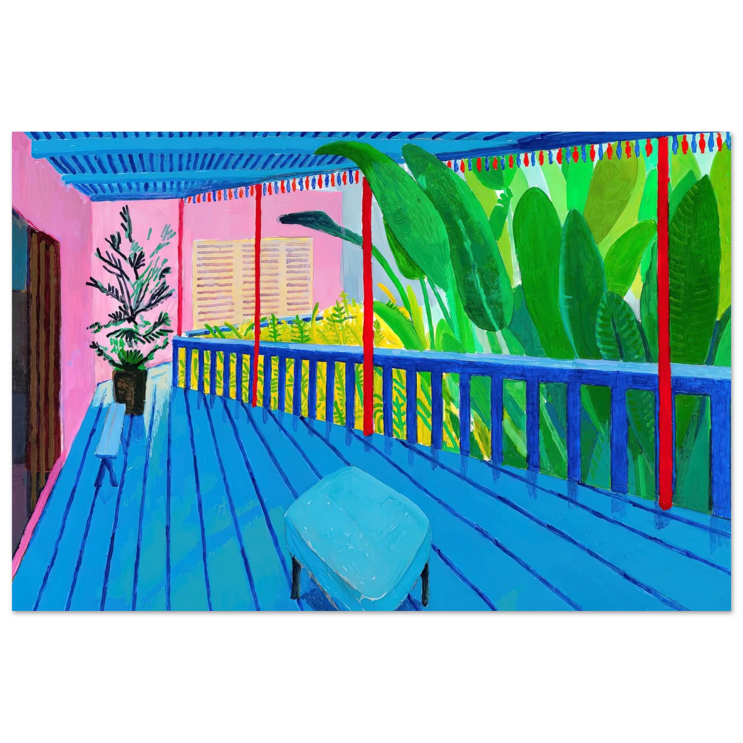 David Hockney - David Hockney Wall art - 28x43  cm / XL (11x17 inches) - Premium Wooden Framed Poster With Fine Art Paper-canvas - Black frame