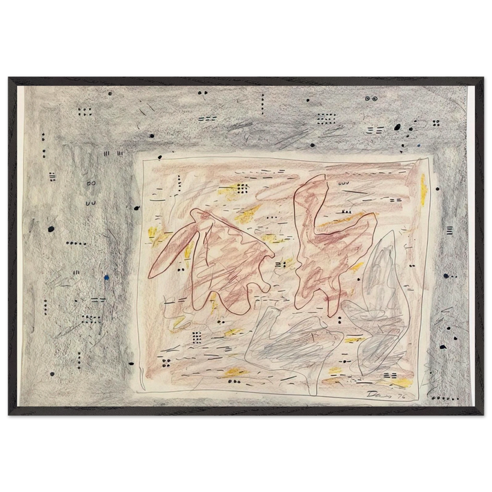 Eskimo Map - 1976 - Gene Davis 70x100 cm / 28x40 inches Framed Art Print – Black Wooden Frame