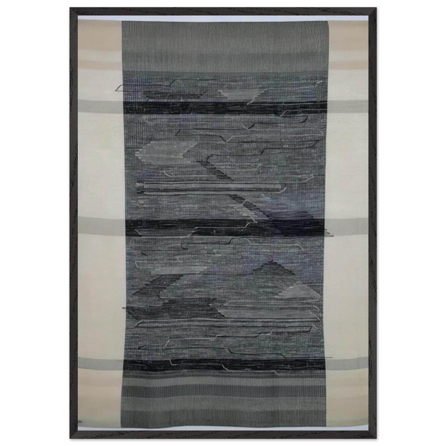 MONTE ALBAN 1936 - Anni Albers 70x100 cm / 28x40 inches Framed Art Print – Black Wooden Frame