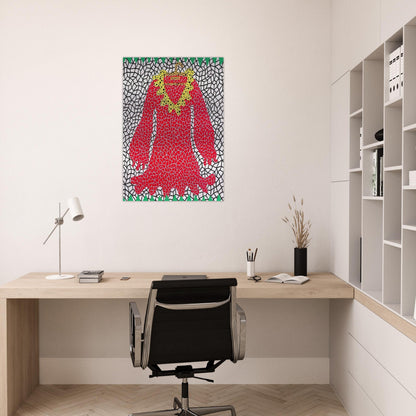 DRESS 1982 - Yayoi Kusama Brushed Aluminum Print - 70x100 cm / 28x40 inches | Yayoi Kusama Aluminum Print | Yayoi Kusama Prints