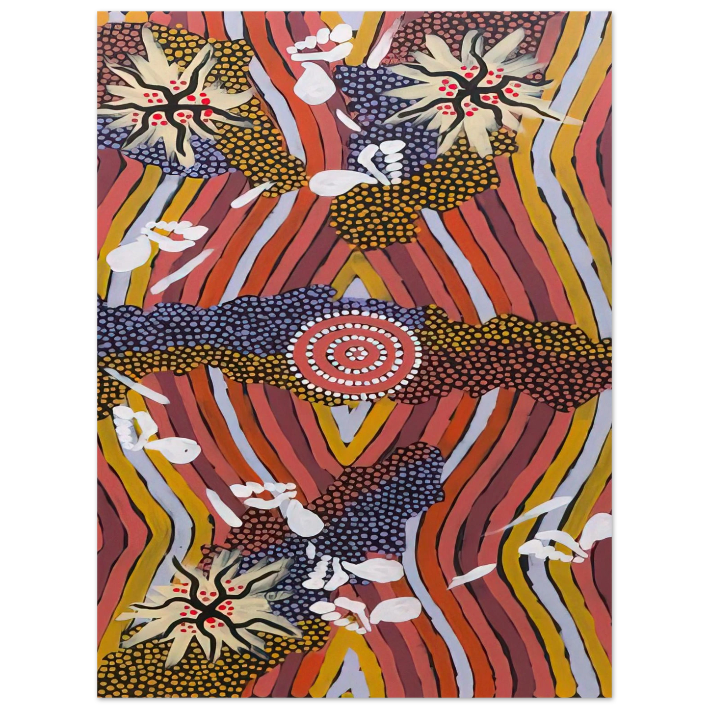 Clifford Possum Tjapaltjarri - Womans Dreaming - 2000  75x100 cm / 30x40inches Fine Art Poster