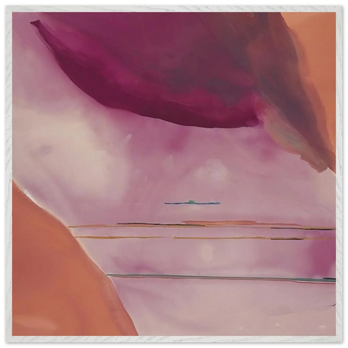 Helen Frankenthaler - Pendulum - 1972 Wall art - 70x70 cm / 28x28 Inches - Premium Wooden Framed Poster With Fine Art Paper - White frame