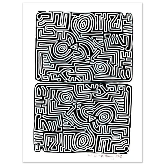 Keith Haring - LABYRINTH 1989  75x100 cm / 30x40inches Fine Art Poster