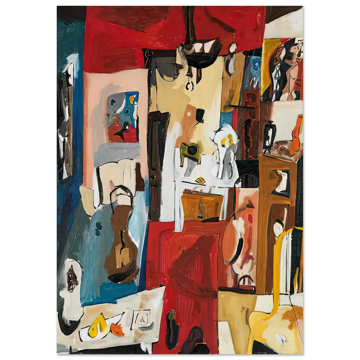 Helen Frankenthaler - 21st Street Studio, 1950- Wall Art - 60x80 cm / 24x32 inches - Fine Art Poster-canvas - -
