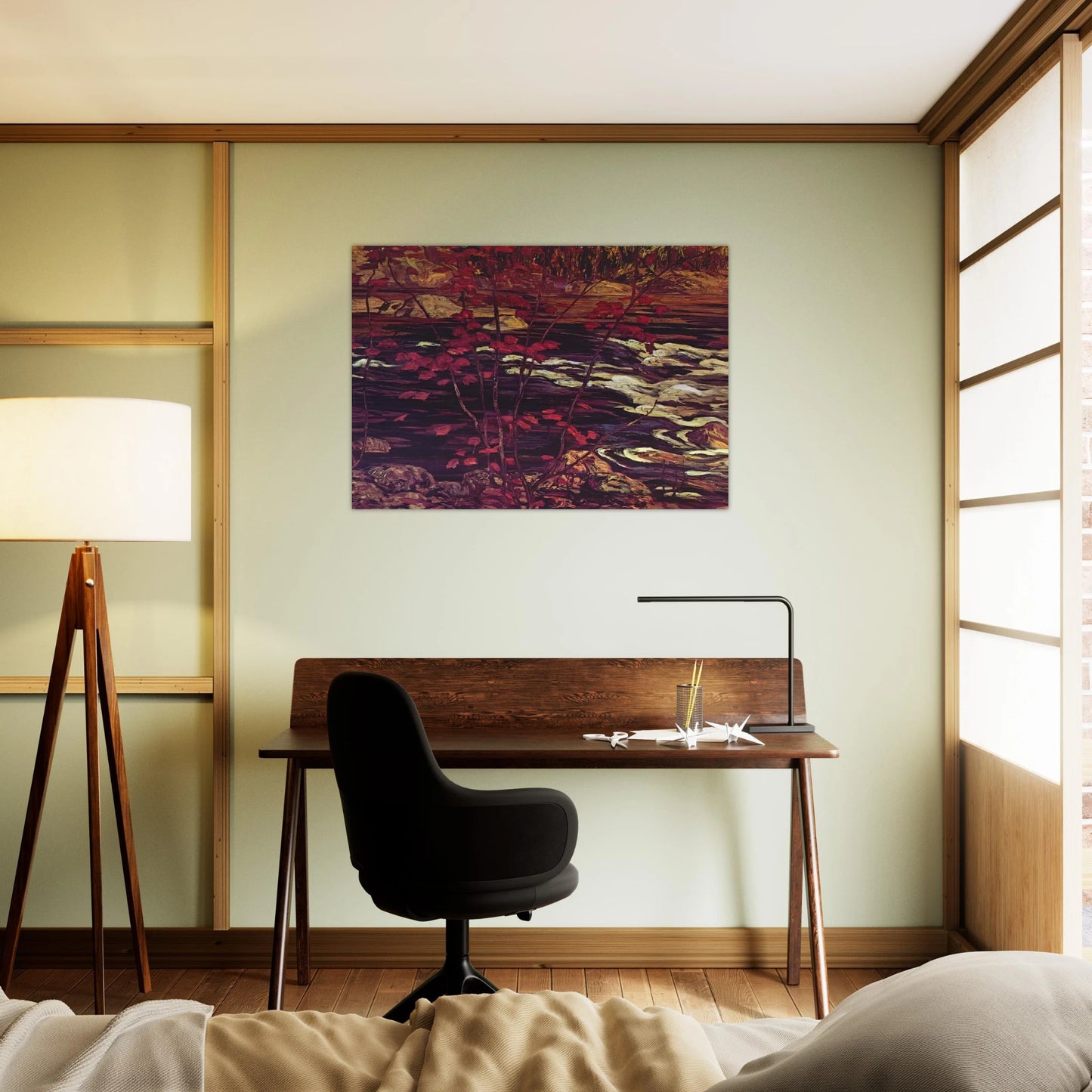 The Red Maple - 1914 - A.Y. Jackson Brushed Aluminum Print - 70x100 cm / 28x40 inches | A.Y. Jackson Aluminum Print | A.Y. Jackson Prints