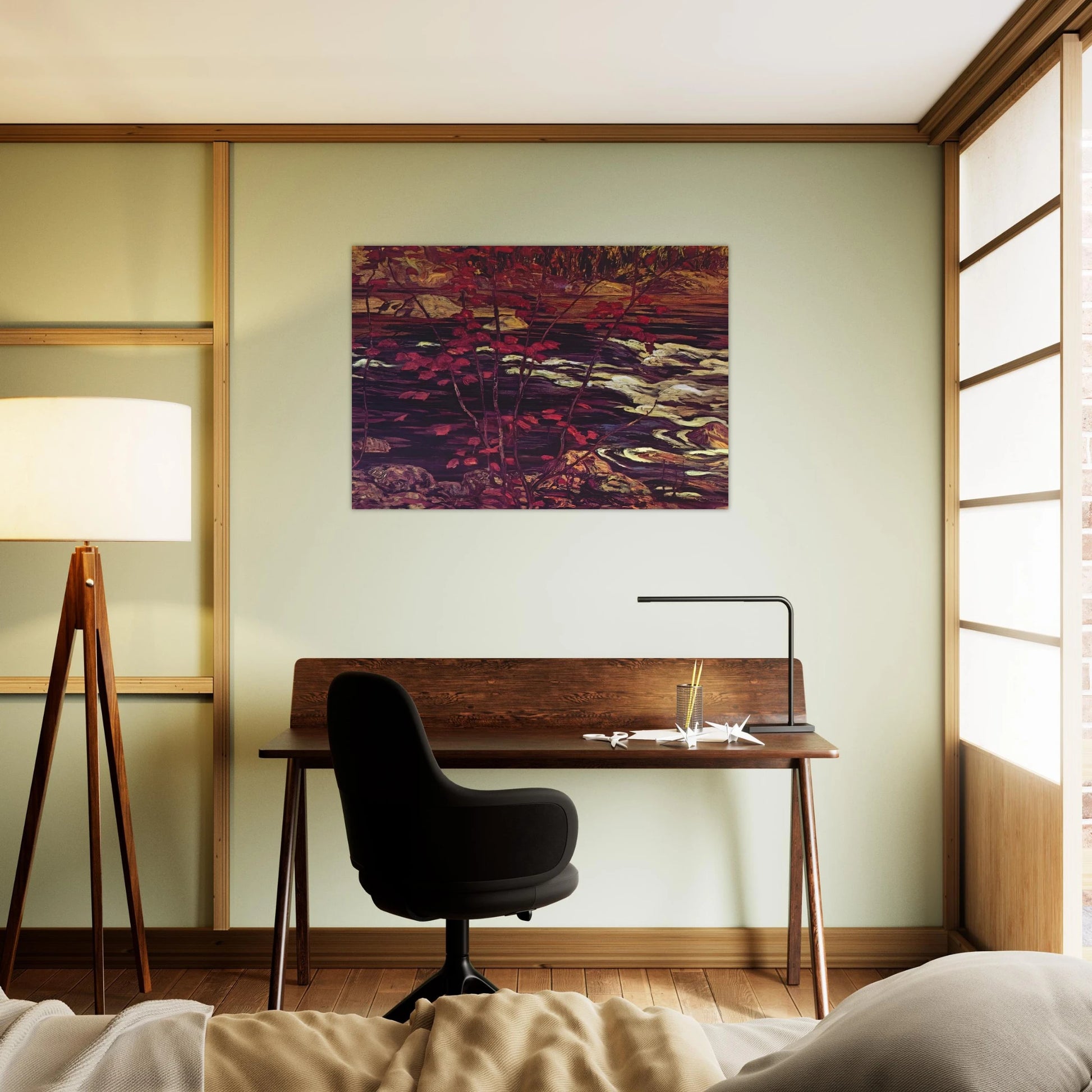 The Red Maple - 1914 - A.Y. Jackson Brushed Aluminum Print - 70x100 cm / 28x40 inches | A.Y. Jackson Aluminum Print | A.Y. Jackson Prints