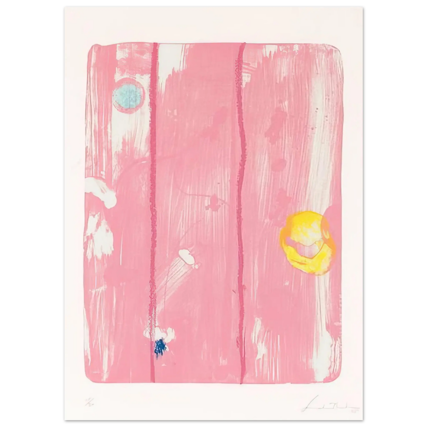 Helen Frankenthaler - Reflections VIII - 1995 Wall art - 28x43  cm / XL (11x17 Inches) - Premium Wooden Framed Poster With Fine Art Paper - Wood frame