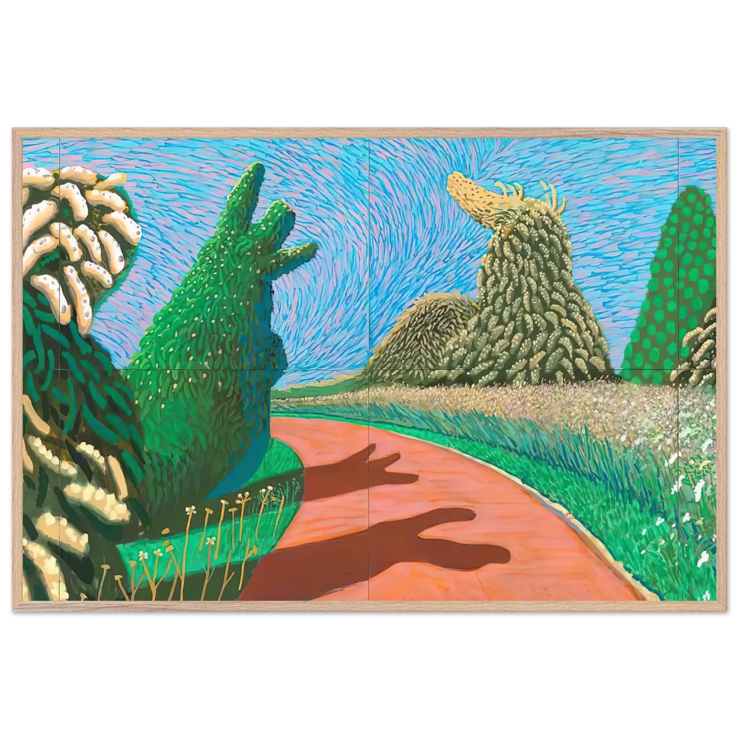 David Hockney - David Hockney Wall art - 21x29.7 cm / 8x12" - Premium Wooden Framed Poster With Fine Art Paper - White frame