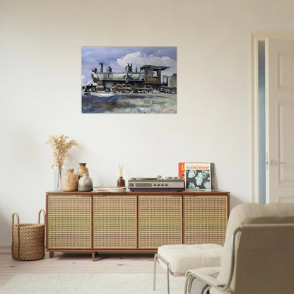 D. and R. G. Locomotive - Edward Hopper Brushed Aluminum Print - 70x100 cm / 28x40 inches | Edward Hopper Aluminum Print | Edward Hopper Prints