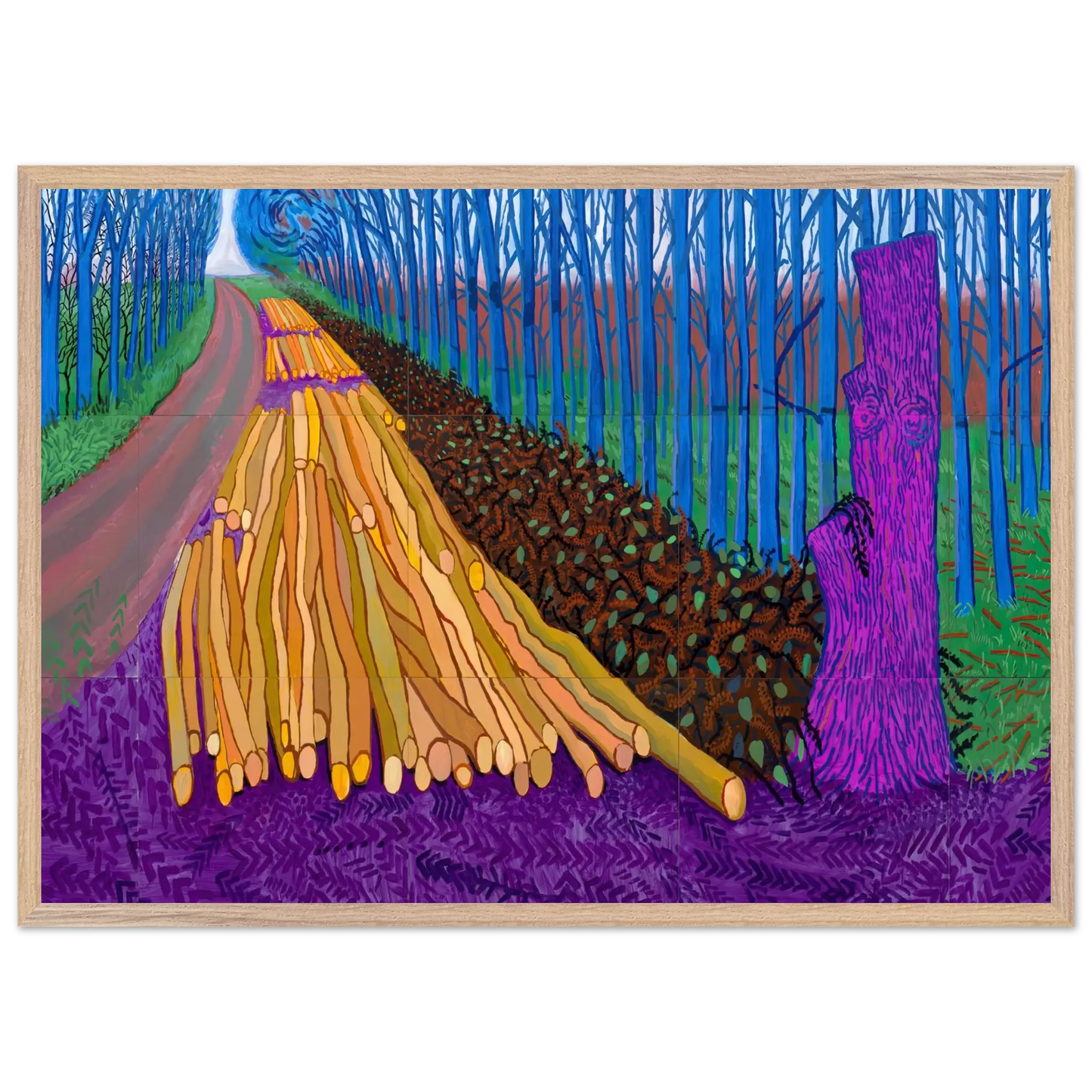David Hockney - David Hockney Wall art - 15x20 cm / 6x8 Inches - Premium Wooden Framed Poster With Fine Art Paper - White frame