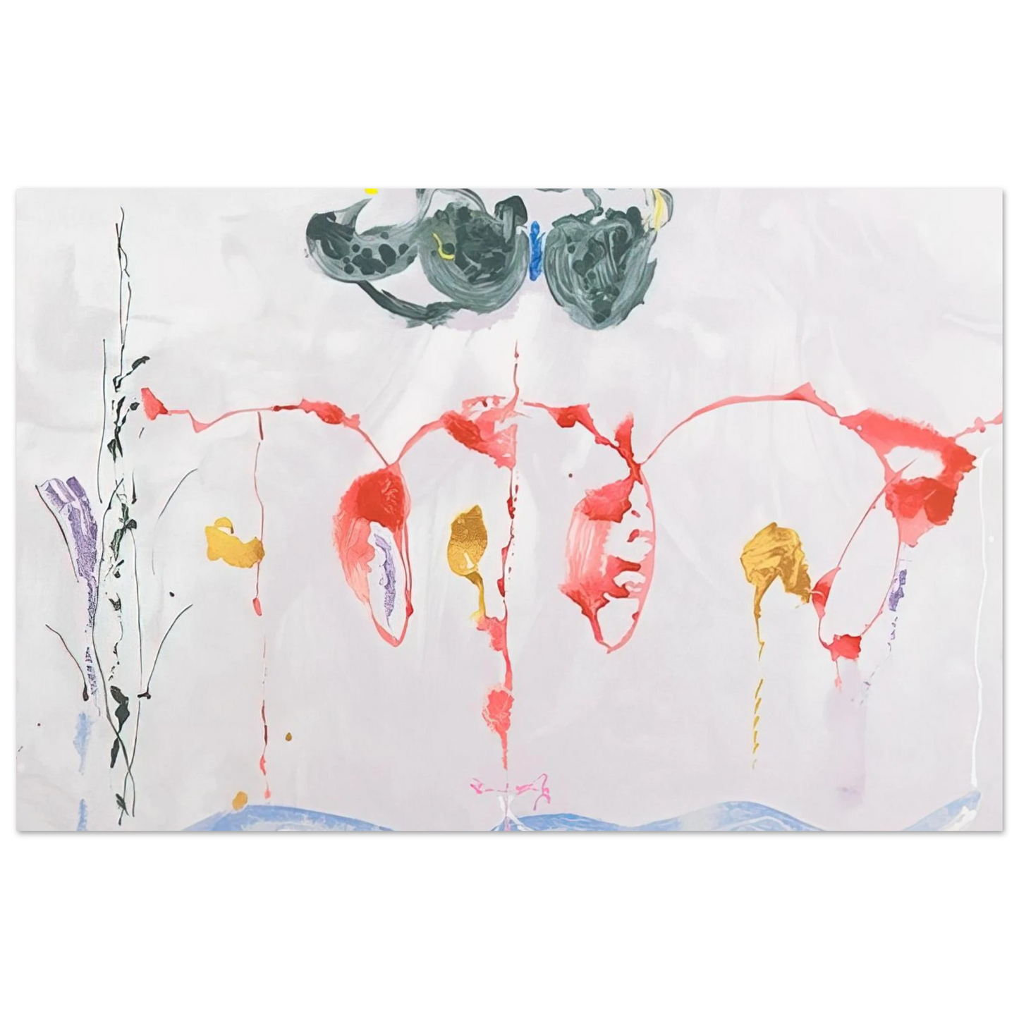 Helen Frankenthaler - Aerie - 2009 Wall art - 27x35 cm / 11x14 inches - Premium Wooden Framed Poster With Fine Art Paper-canvas - White frame