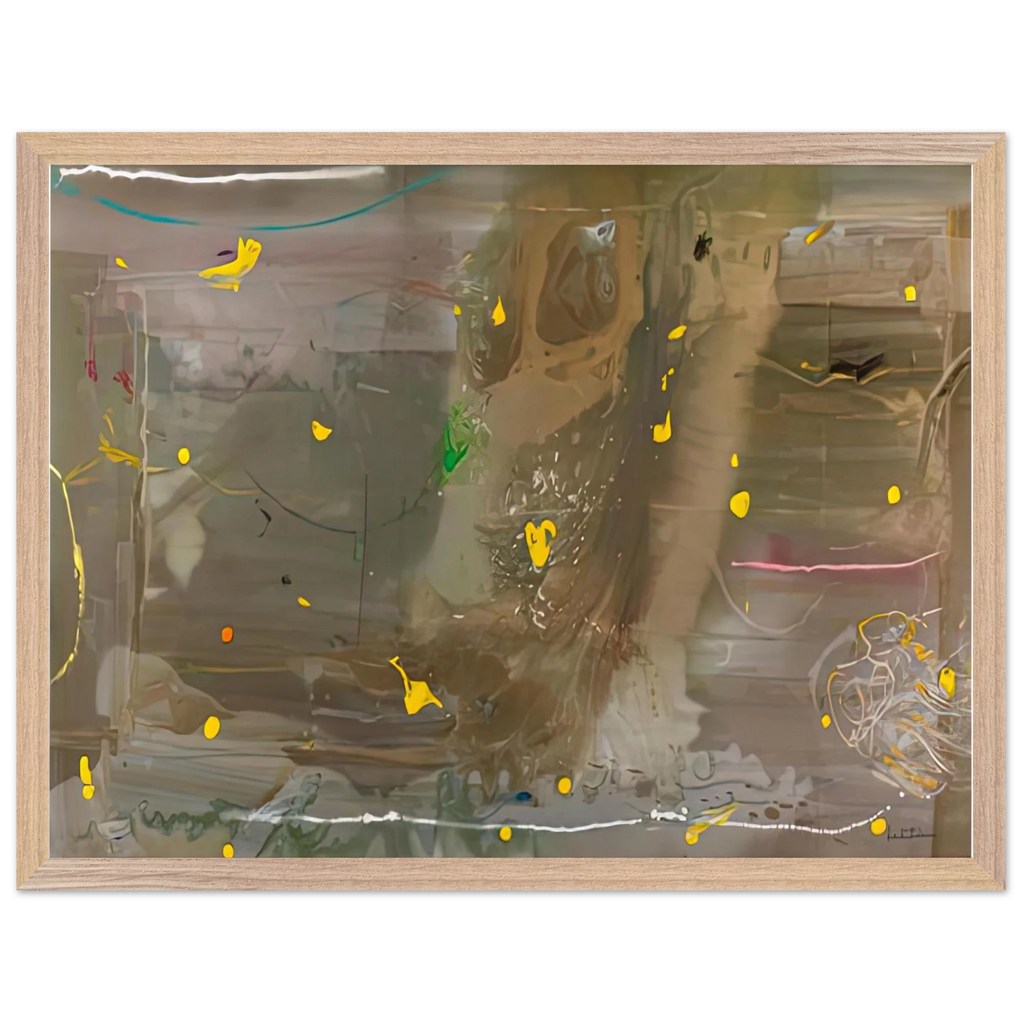Helen Frankenthaler - HalleyÃ¢â‚¬â„¢s Comet, 1985- Wall Art - 60x80 cm / 24x32 inches - Premium Wooden Framed Poster With Fine Art Paper-canvas - Black frame