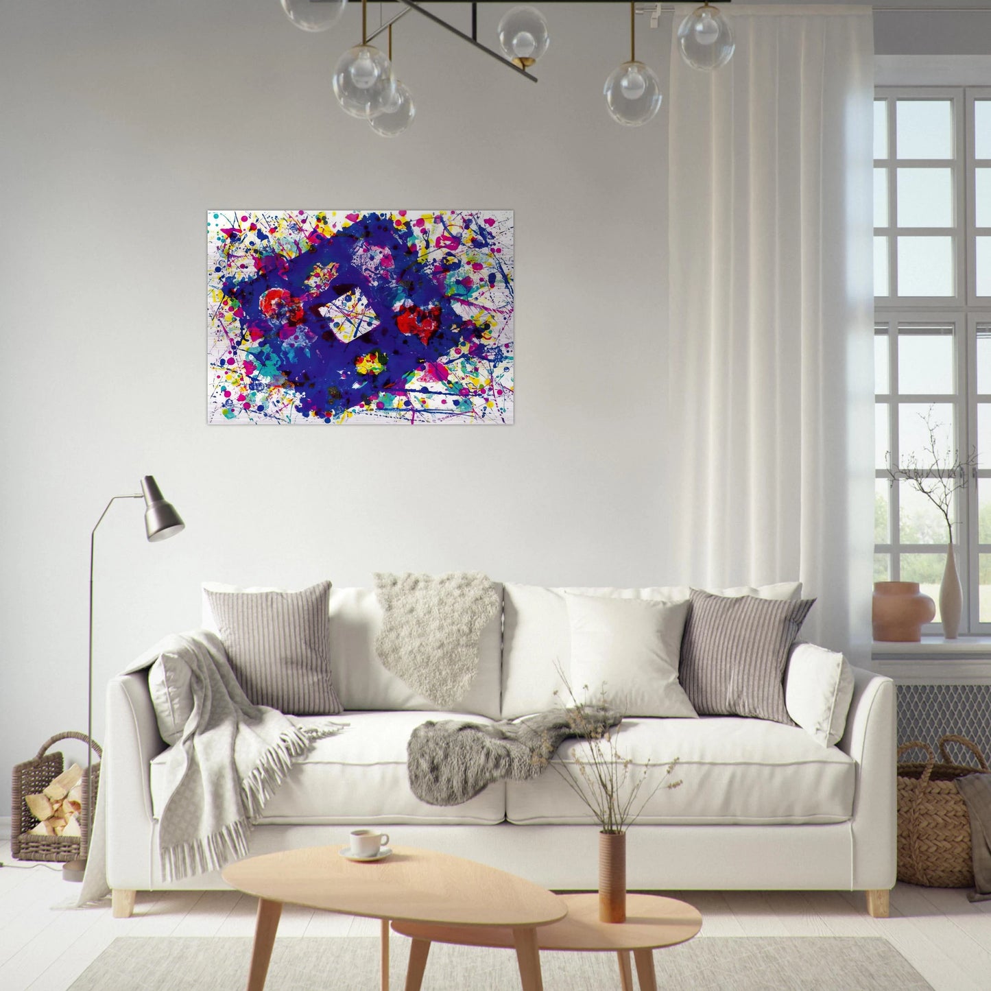 Untitled  SF 259  - Sam Francis Brushed Aluminum Print - 70x100 cm / 28x40 inches | Sam Francis Aluminum Print | Sam Francis Prints