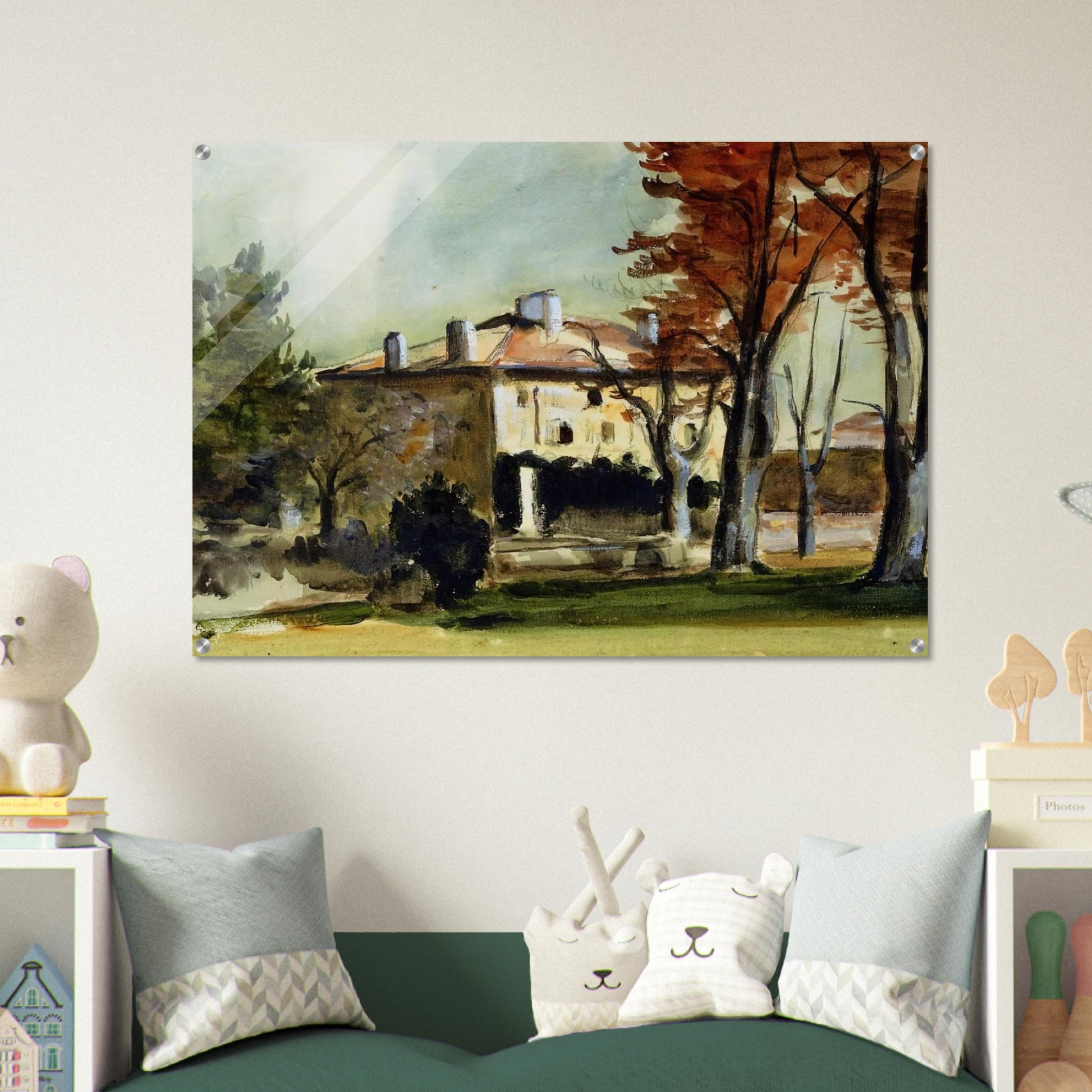 The Manor House at Jas de Bouffan - Paul Cézanne Acrylic Print - 70x100 cm / 28x40″ inches | Paul Cézanne Wall Art | Paul Cézanne Prints