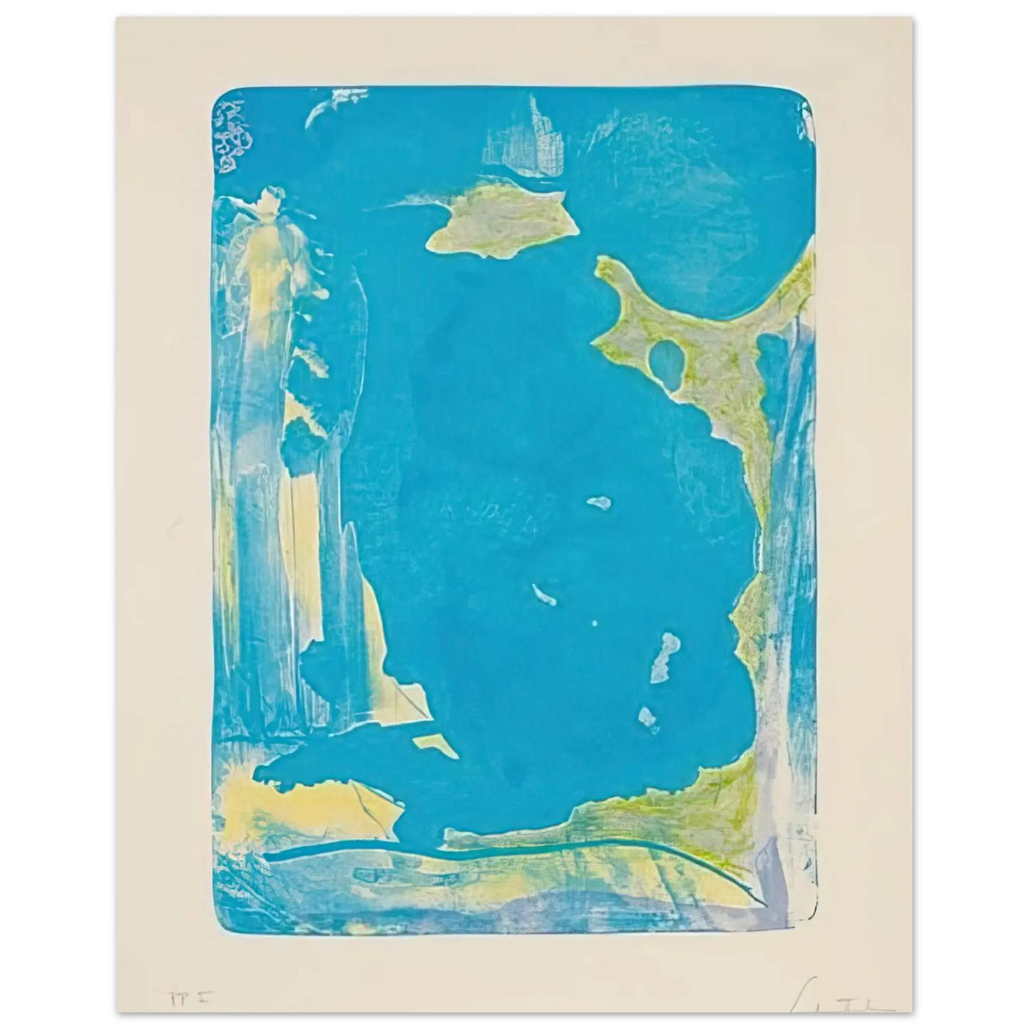 Helen Frankenthaler - Reflections IV - 1995 Wall art - 27x35 cm / 11x14 Inches - Premium Wooden Framed Poster With Fine Art Paper - Wood frame
