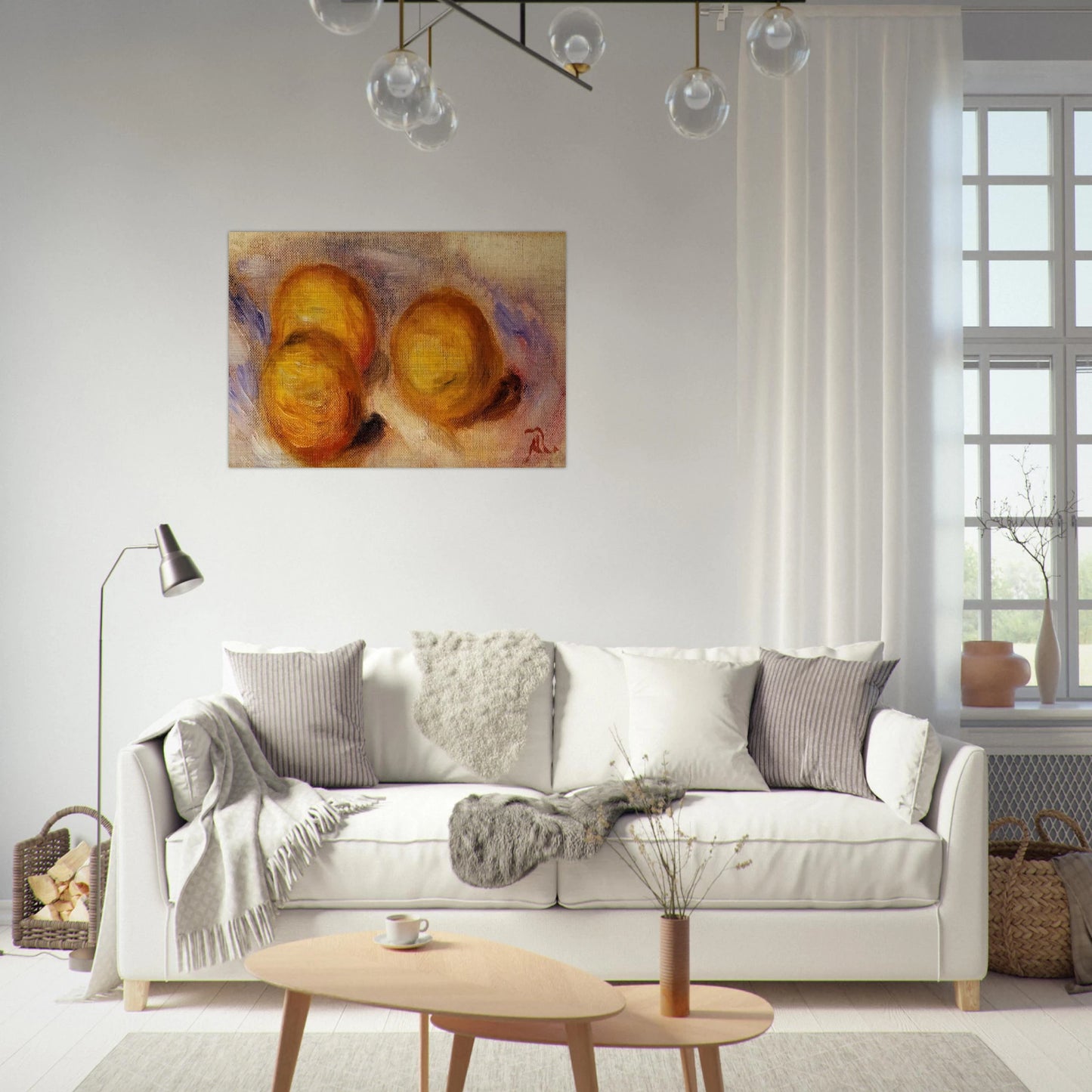 Three Lemons - Pierre-Auguste Renoir Brushed Aluminum Print - 70x100 cm / 28x40 inches | Pierre-Auguste Renoir Aluminum Print | Pierre-Auguste Renoir Prints