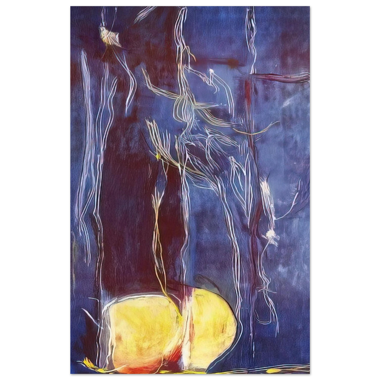 Helen Frankenthaler - All About Blue - 1994 Wall art - 50x70 cm / 20x28 inches - Premium Wooden Framed Poster With Fine Art Paper-canvas - Black frame