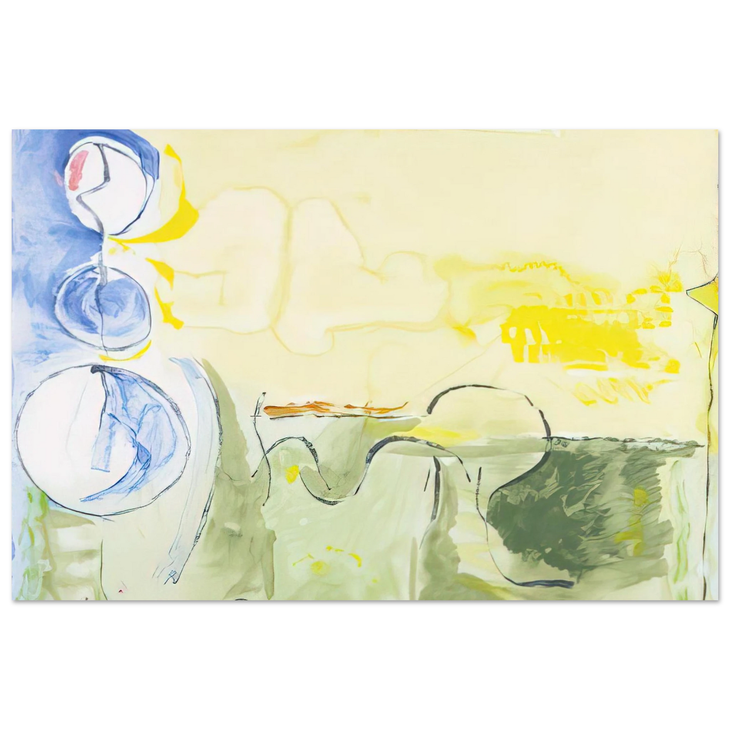 Helen Frankenthaler - Flotilla - 2006 Wall art - 30x45 cm / 12x18 inches - Premium Wooden Framed Poster With Fine Art Paper-canvas - Wood frame