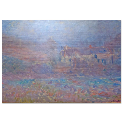 Houses at Falaise in the Fog - claude monet Brushed Aluminum Print - 70x100 cm / 28x40 inches | claude monet Aluminum Print | claude monet Prints