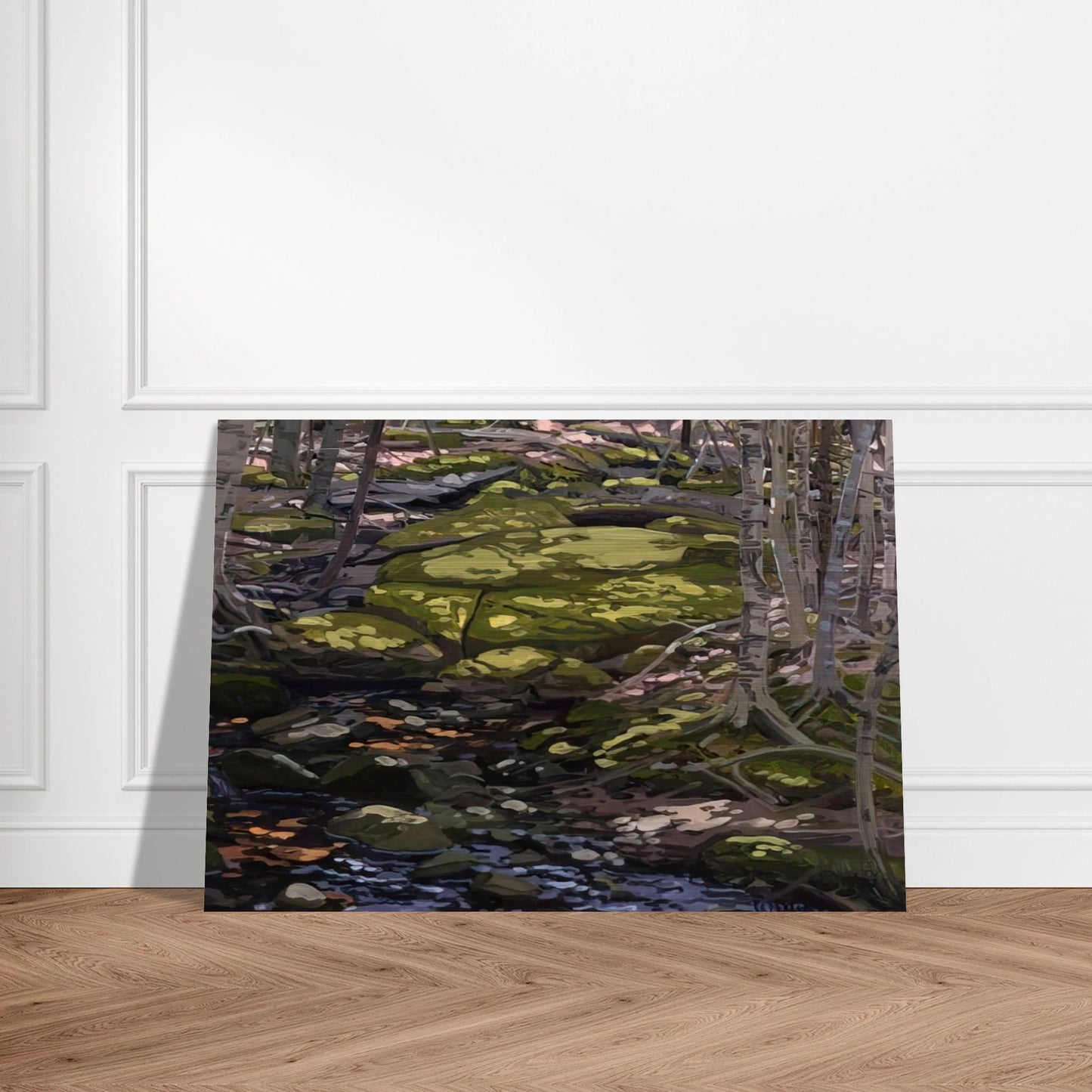Light in Brook - Contemporary Realism - Neil Welliver Brushed Aluminum Print - 70x100 cm / 28x40 inches | Neil Welliver Aluminum Print | Neil Welliver Prints