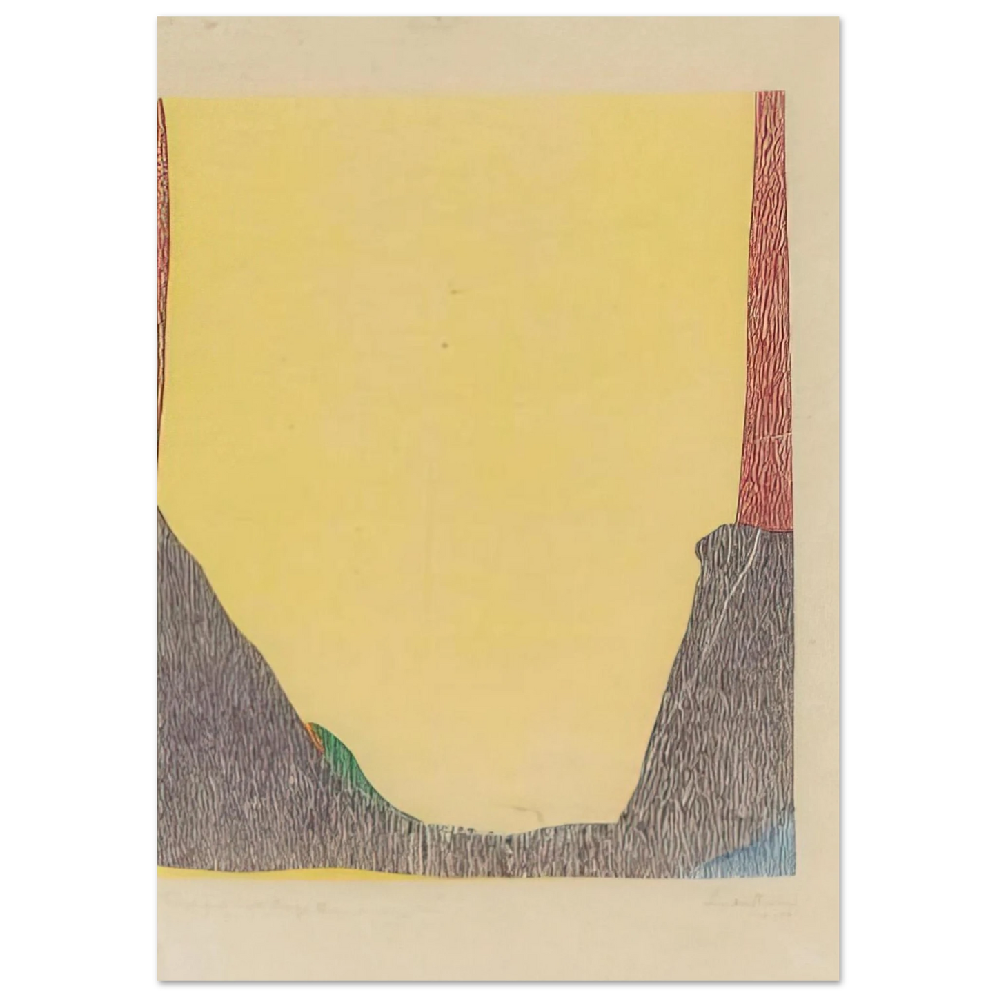 Helen Frankenthaler - East and Beyond - 1973 Wall art - 28x43  cm / XL (11x17 inches) - Premium Wooden Framed Poster With Fine Art Paper-canvas - White frame